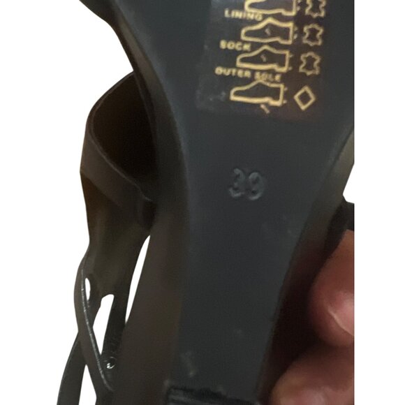 Mint Velvet Black Pointed Toe Wedge Heels With Adjustable Ankle Straps Size 39 F - Picture 5 of 7